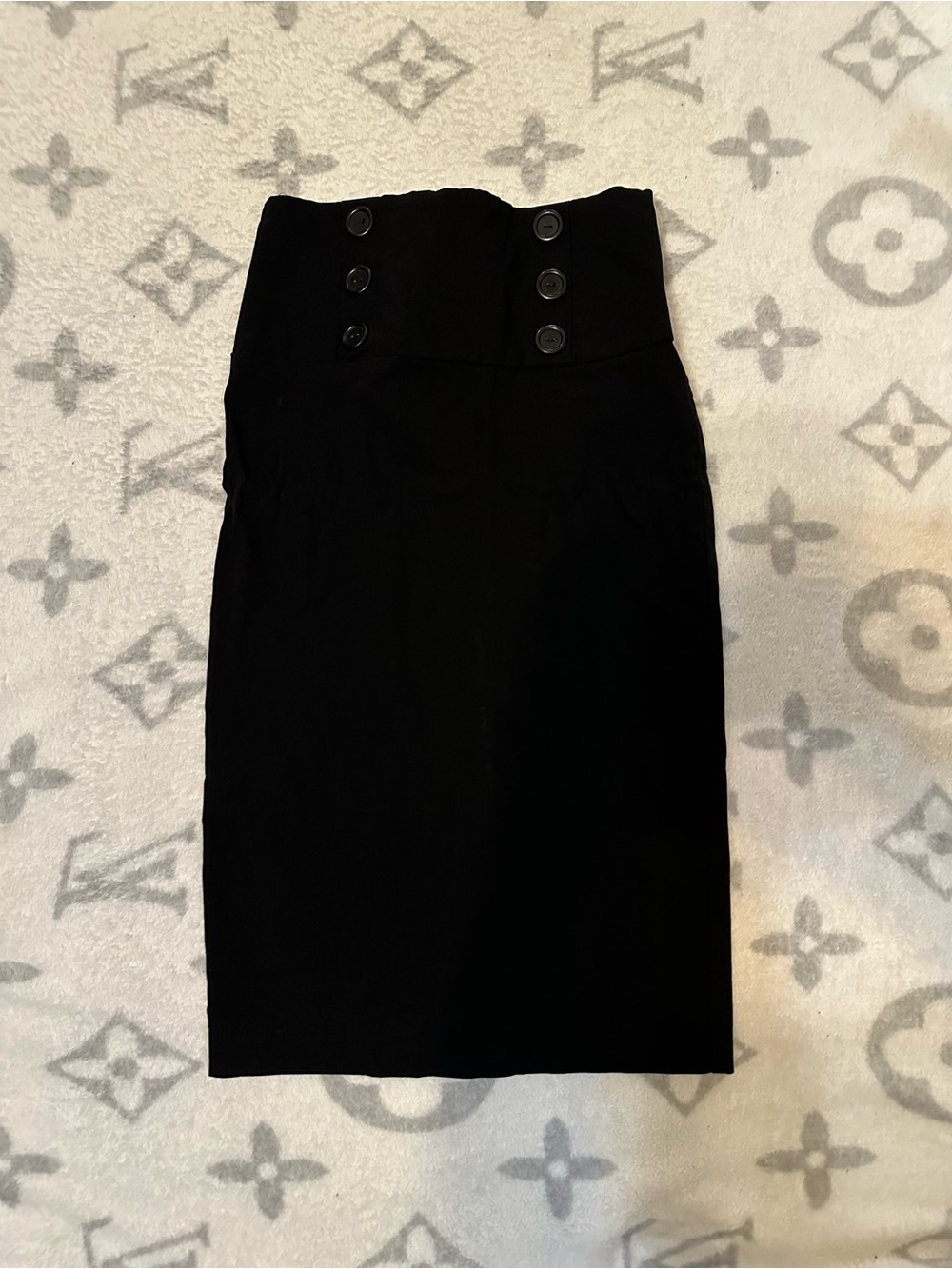 Lipstick Boutique Black High-Waist Button-Front Pencil Skirt